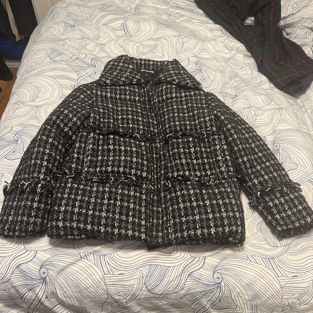 Apparis Women's Black and White Tweed Jacket